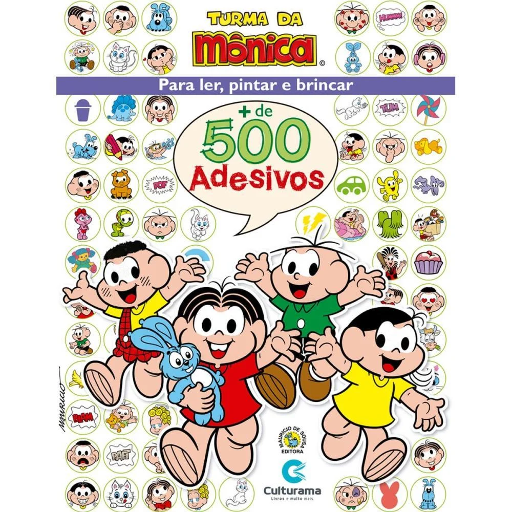 Livro Com Adesivos Turma Da Monica 40P.c/500Ades. Culturama - imagem 2