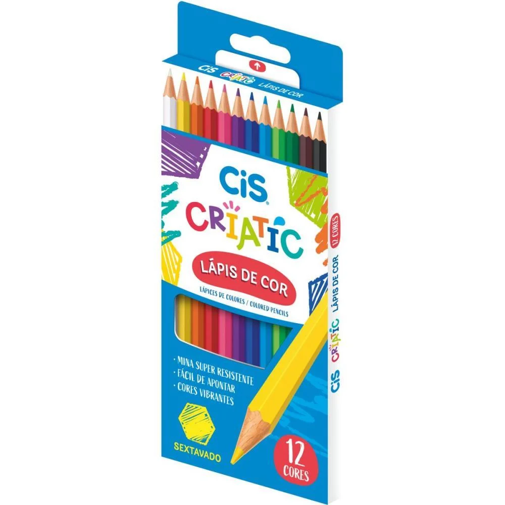 Lapis De Cor Sextavado Cis Criatic 12 Cores Sertic (Pct.c/12) - imagem 2
