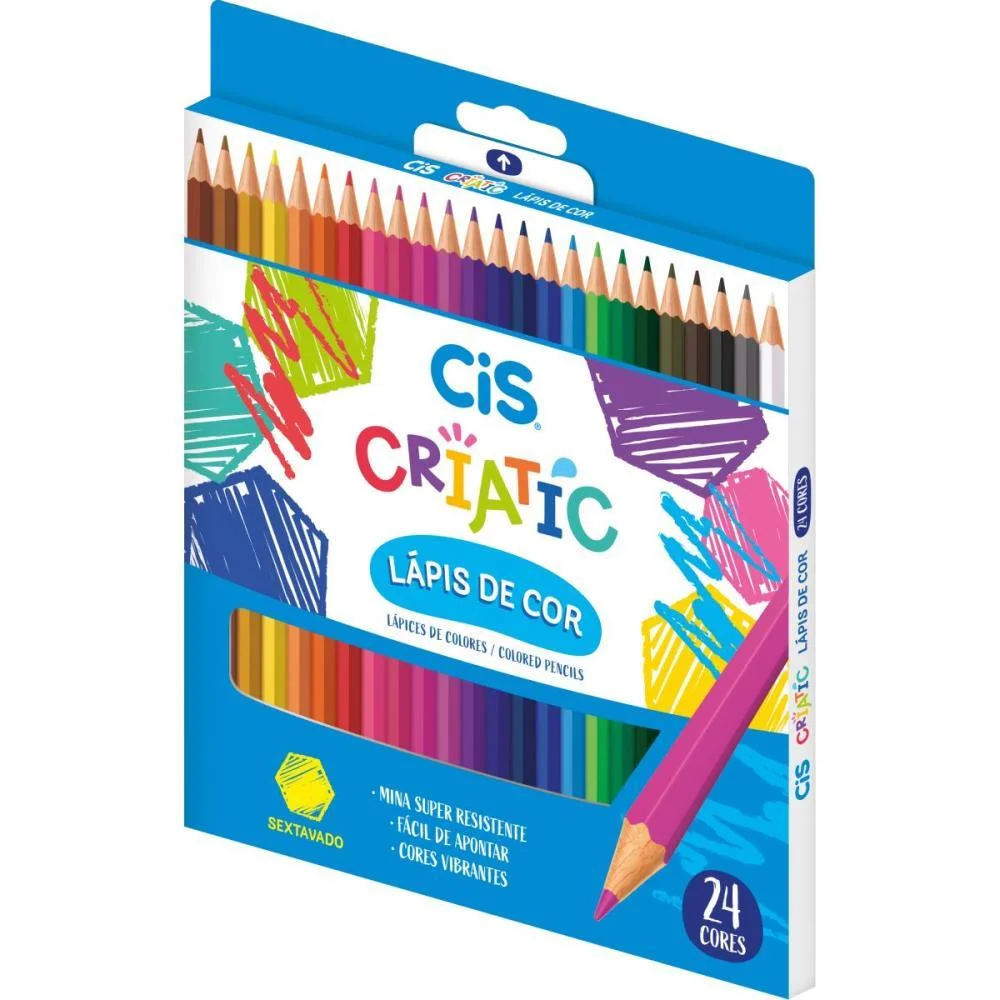 Lapis De Cor Sextavado Cis Criatic 24 Cores Sertic (Pct.c/06) - imagem 5