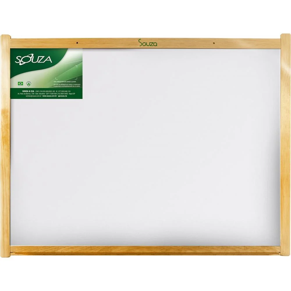 Quadro Branco Moldura Madeira 100X080Cm Magitel Souza (Pct.c/02) - imagem 2