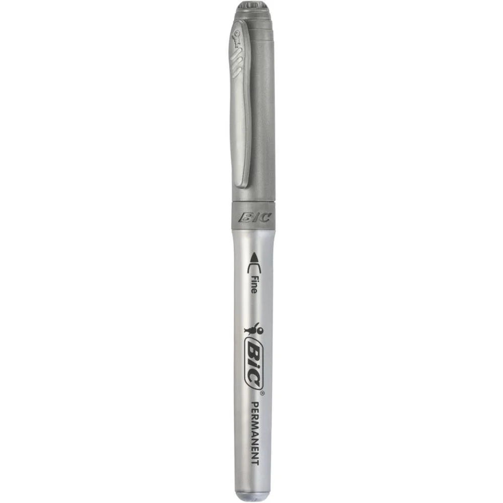Pincel Marcador Permanente Marking Metalico 1.1Mm Prata Bic (Cx.c/12) - imagem 4
