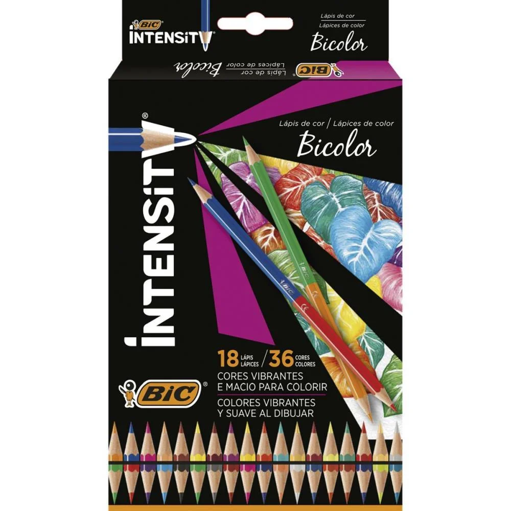 Lapis De Cor Sextavado Intensity Bicolor 18Lap/36Cor Bic (Caixinha) - imagem 4