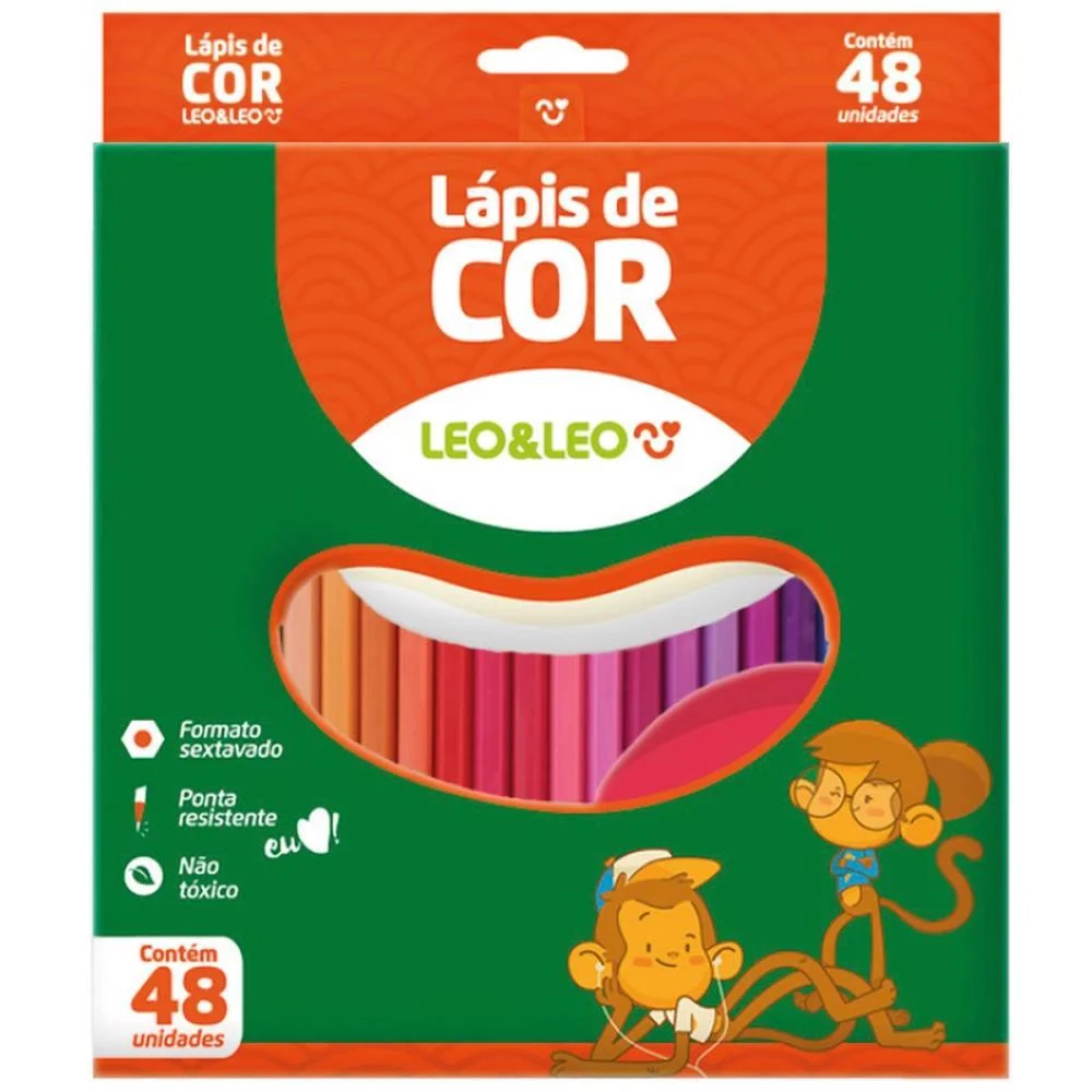 Lapis De Cor Sextavado Leo E Leo 48 Cores Leonora (Pct.c/03) - imagem 2