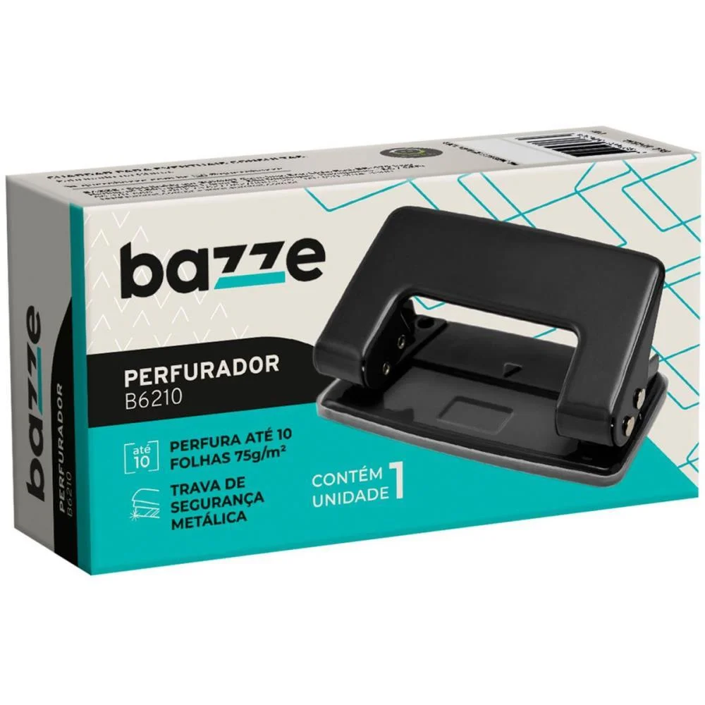 Perfurador De Papel Bazze B6210 P/10F 2Furos Preto Summit (Unidade) - imagem 3