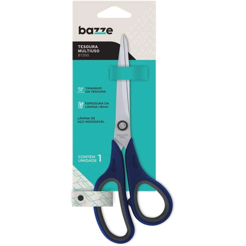 Tesoura Bazze B7200 21,5Cm Inox Preta Summit (Unidade) - imagem 4