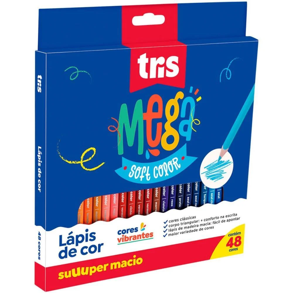 Lapis De Cor Triangular Mega Soft Color 48Cores Summit (Estojo) - imagem 3