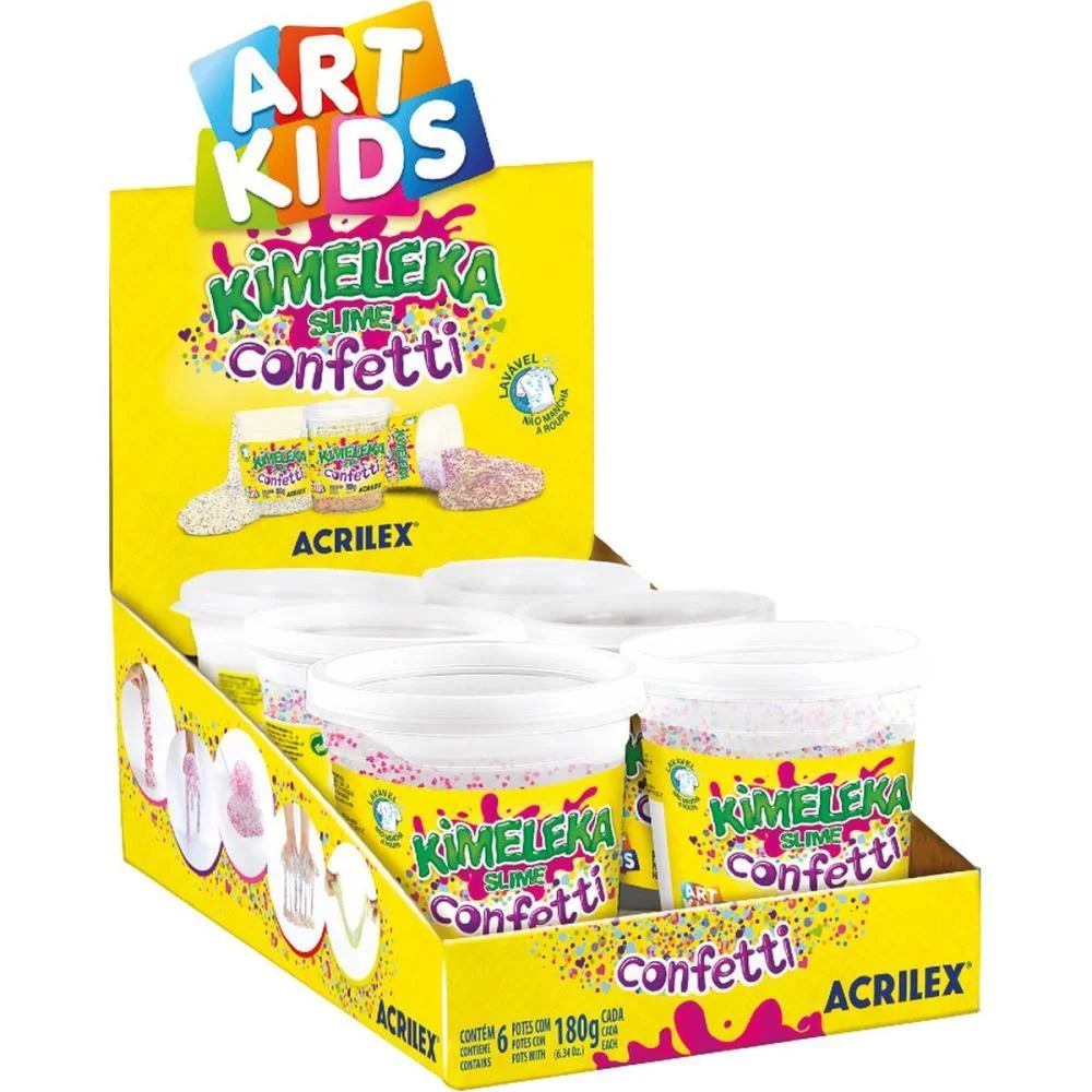 Slime Kimeleka Confeti 180G Cores St Acrilex (Cx.c/06) - imagem 3