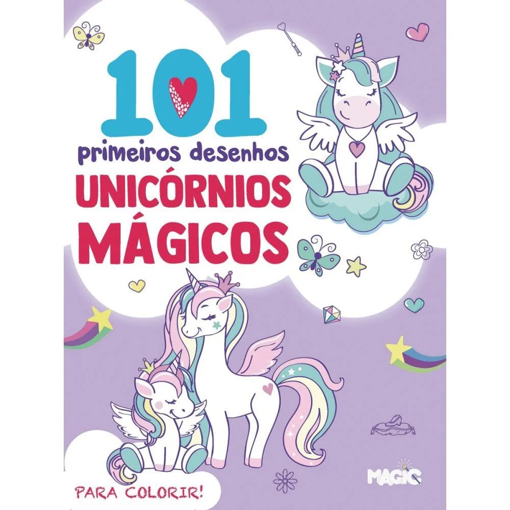 Livro Infantil Colorir 101 Desenhos Unicornios 104Pgs Magic Kids (Unidade) - imagem 2