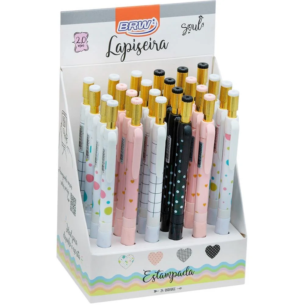 Lapiseira 2.0Mm Estampada Plastica 4 Modelos Brw (Dp.c/24) - imagem 2