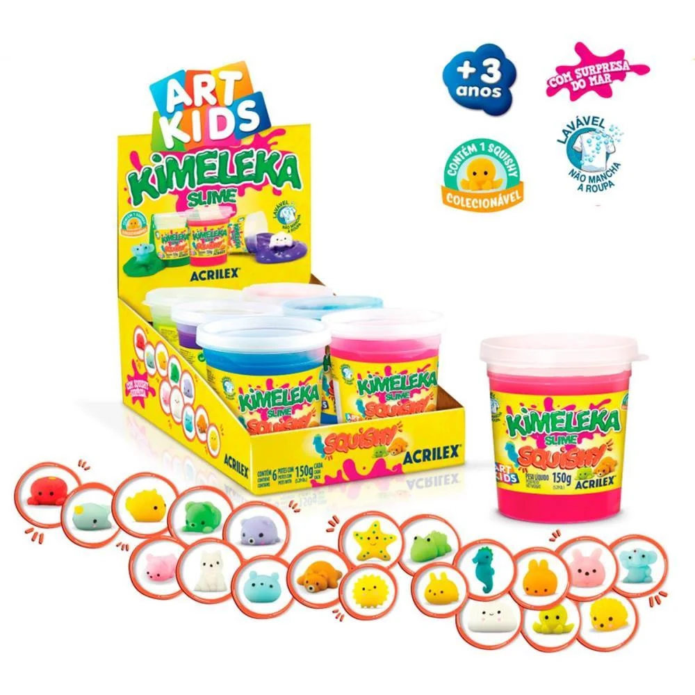 Slime Kimeleka Squishy 150G Sortido Acrilex (Cx.c/06) - imagem 5