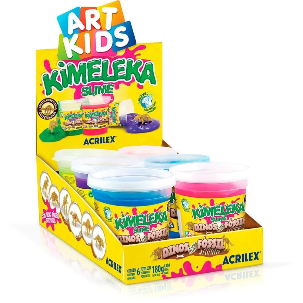 Slime Kimeleka Dinos Fossil 180G (S) Acrilex (Cx.c/06) - imagem 2