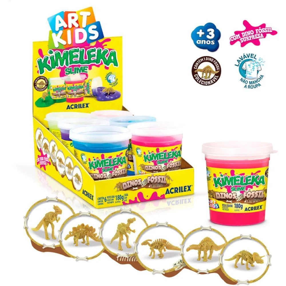 Slime Kimeleka Dinos Fossil 180G (S) Acrilex (Cx.c/06) - imagem 5