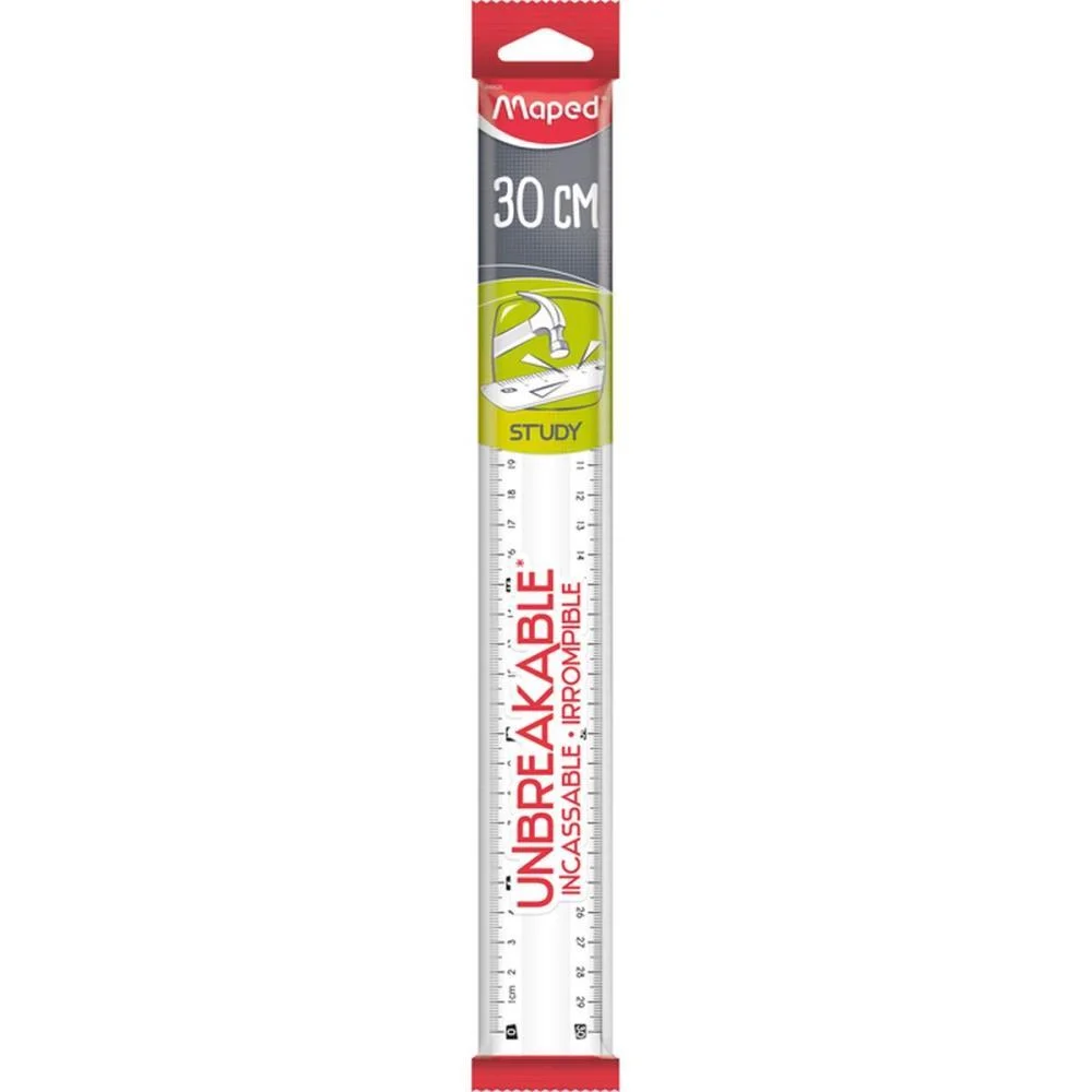 Regua De Poliestireno Study Unbreakable Cristal 30Cm Maped (Blister) - imagem 3