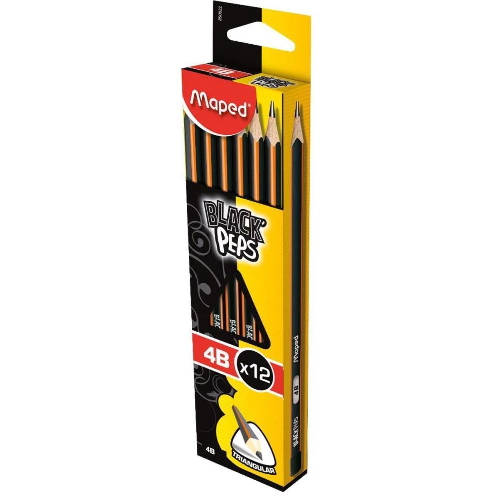 Lapis Preto Tecnico Black Peps 4B Maped (Cx.c/12) - imagem 3