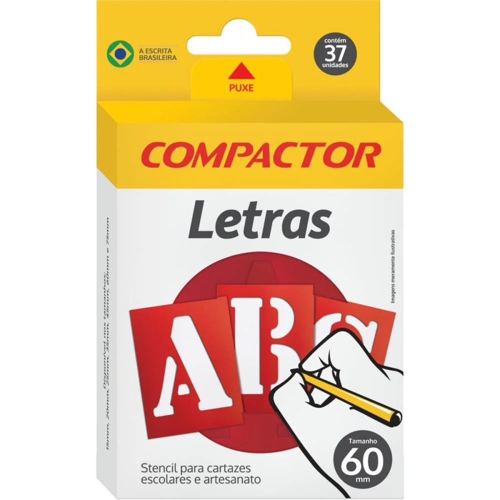 Letra Vazada Letras E Algarismos 60Mm Compactor (Cx.c/05) - imagem 2