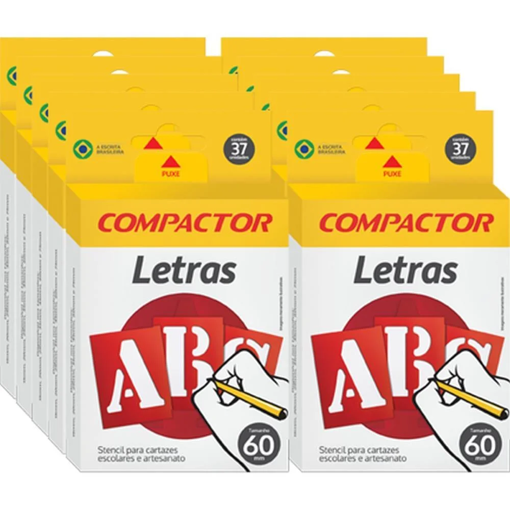 Letra Vazada Letras E Algarismos 60Mm Compactor (Cx.c/05) - imagem 4