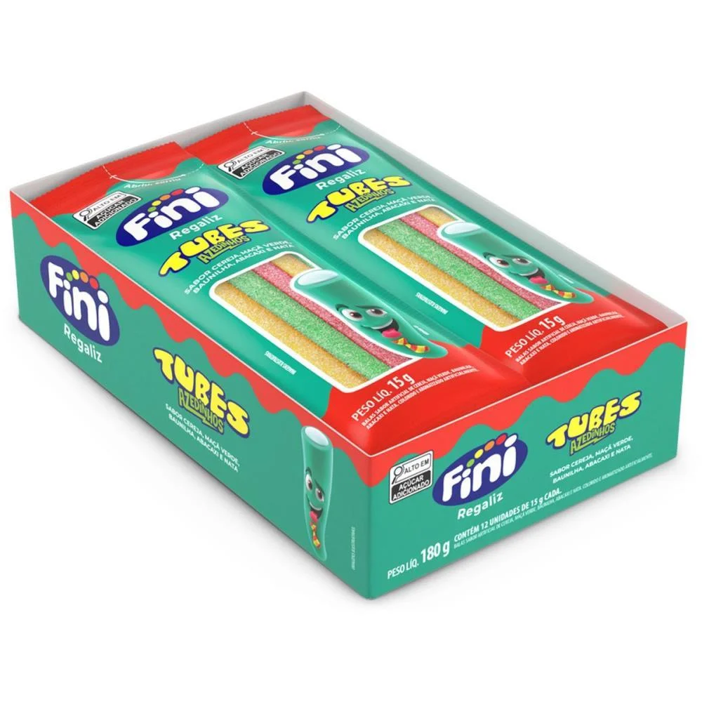 Doce Tubes Tres Cores Azedinho 15G. Fini (Dp.c/12) - imagem 3