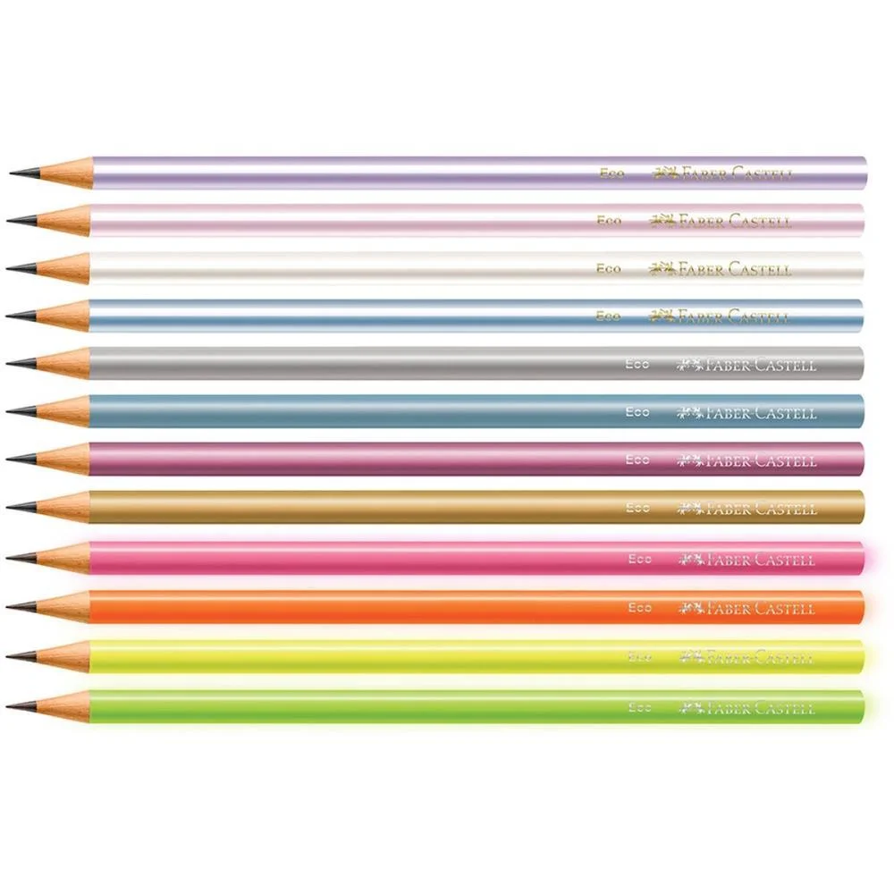 Lapis Preto Redondo Ecolapis 2001 Neon Lata Faber-Castell (Dp.c/160) - imagem 4