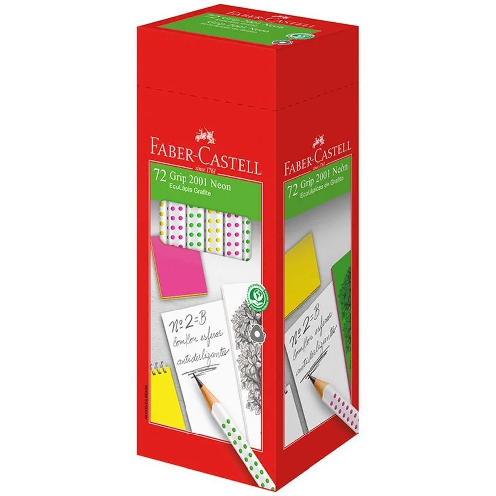 Lapis Preto Triangular Ecolapis Grip 2001 Neon Faber-Castell (Cx.c/72) - imagem 2