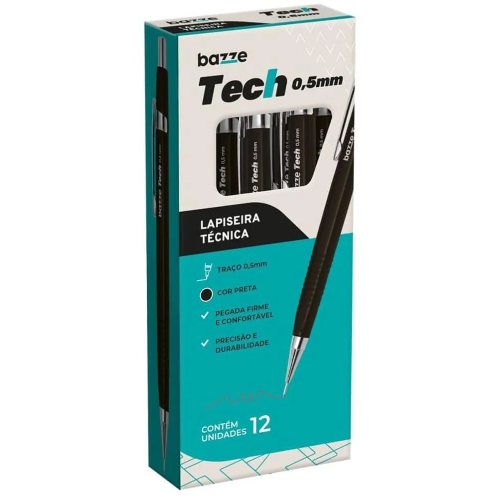Lapiseira 0.5Mm Bazze Tech Preto Summit (Cx.c/12) - imagem 3