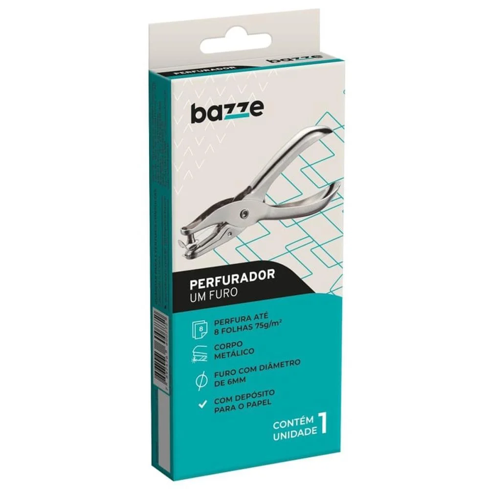Perfurador De Papel 1 Furo Bazze Metal 6Mm 8Fls. Summit (Unidade) - imagem 4