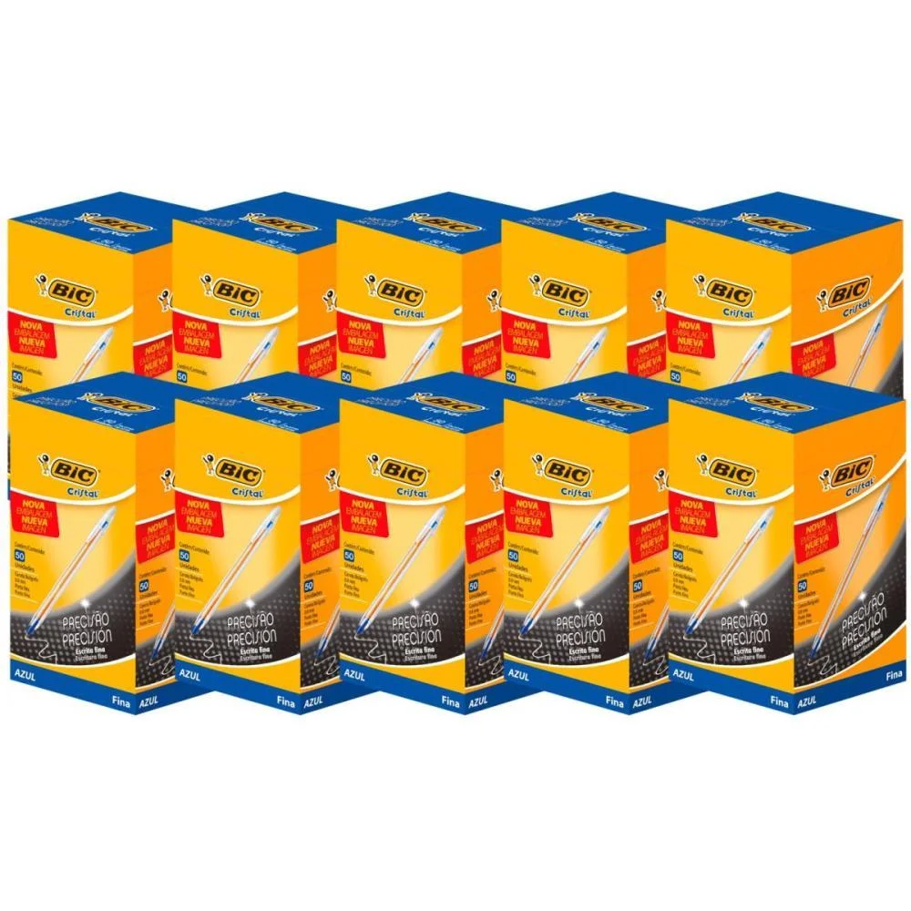 Kit Promocional Cristal Fina Azul C/50 L10P9 Bic (Kit.c/10) - imagem 2