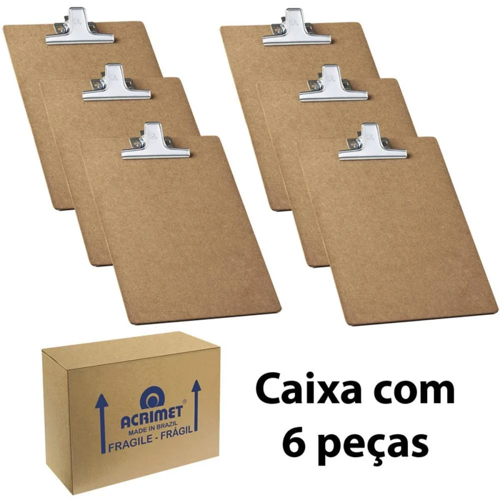 Prancheta Duratex Oficio Mdf C/Prendedor Metal Acrimet (Cx.c/06) - imagem 4