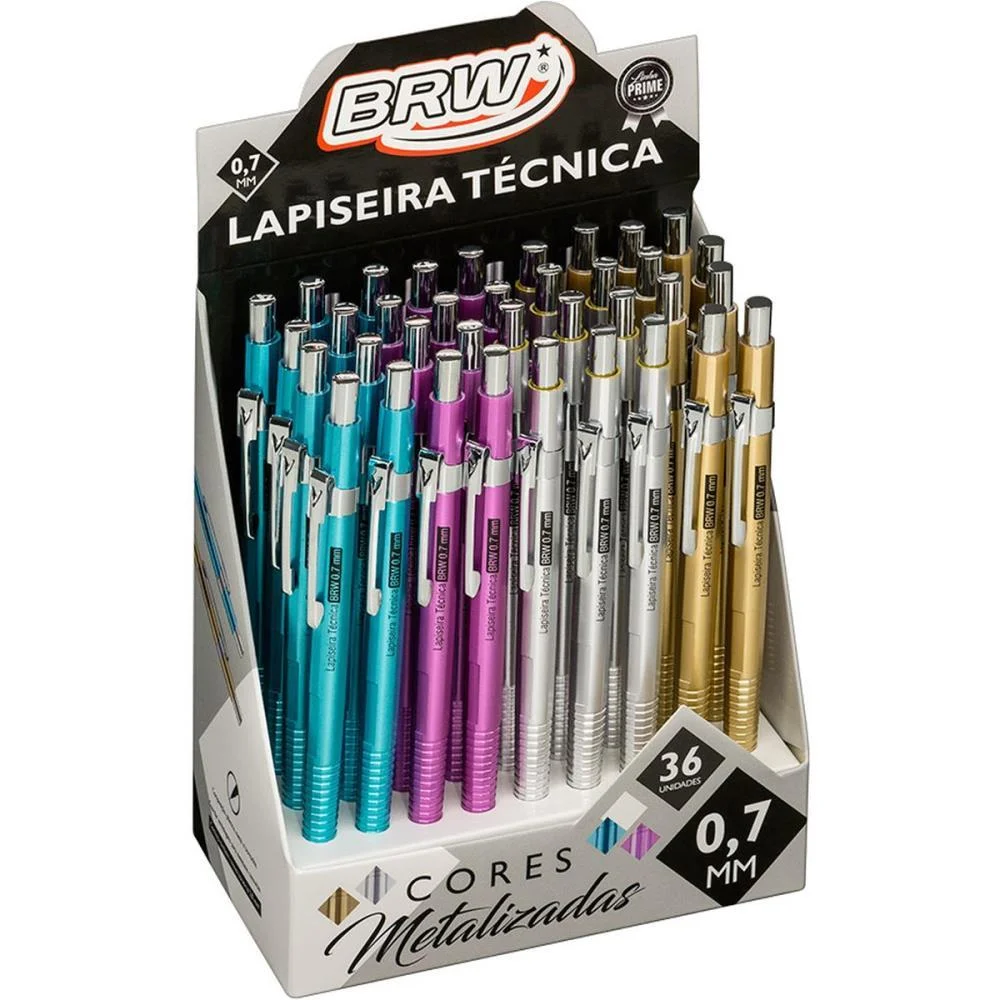 Lapiseira 0.7Mm Tecnica Metalizada 4Cores (S) Brw (Dp.c/36) - imagem 2