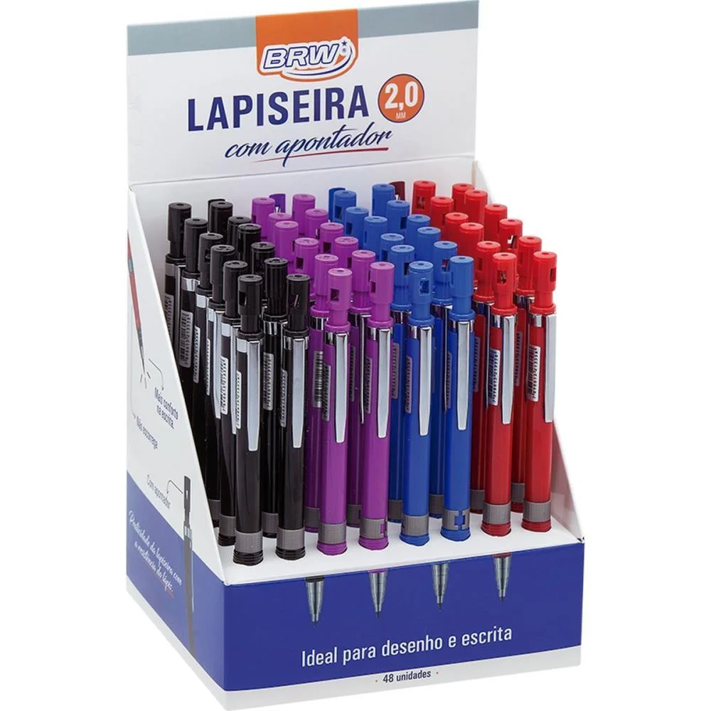 Lapiseira 2.0Mm Metalica 4Cores C/Apontador (S Brw (Dp.c/48) - imagem 2