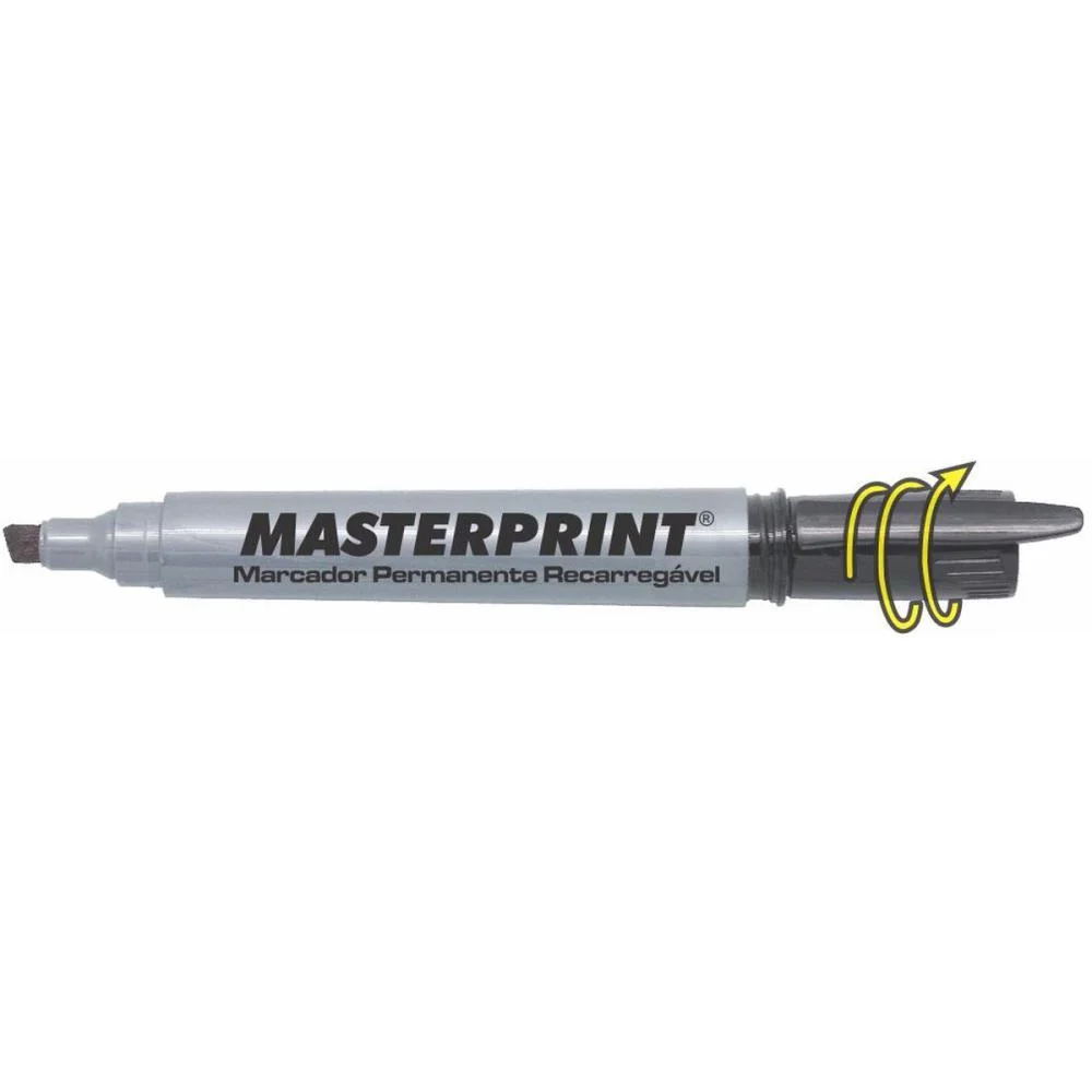 Pincel Marcador Permanente Mp 616 Preto Recarregavel Masterprint (Cx.c/12) - imagem 3