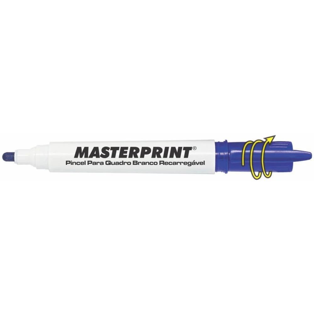 Pincel Quadro Branco Mp 619 Azul Recarregavel Masterprint (Cx.c/12) - imagem 3