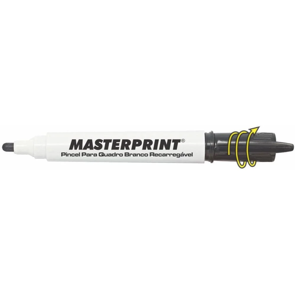 Pincel Quadro Branco Mp 619 Preto Recarregavel Masterprint (Cx.c/12) - imagem 2