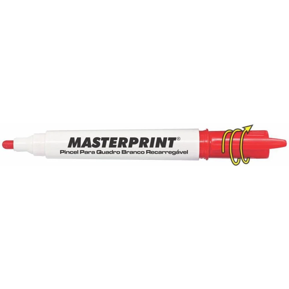 Pincel Quadro Branco Mp 619 Vermelho Recarregavel Masterprint (Cx.c/12) - imagem 2