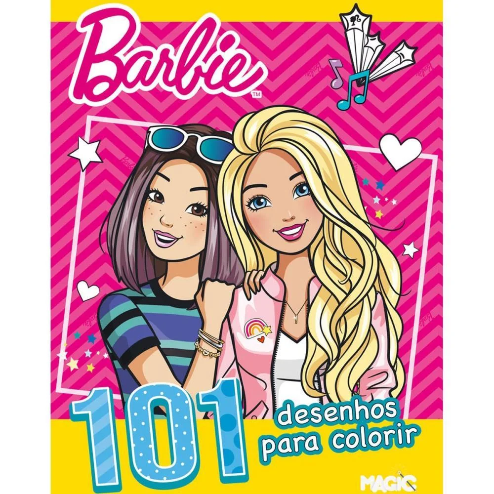 Livro Infantil Colorir 101 Desenhos Barbie 104P 20X27 Magic Kids (Unidade) - imagem 2