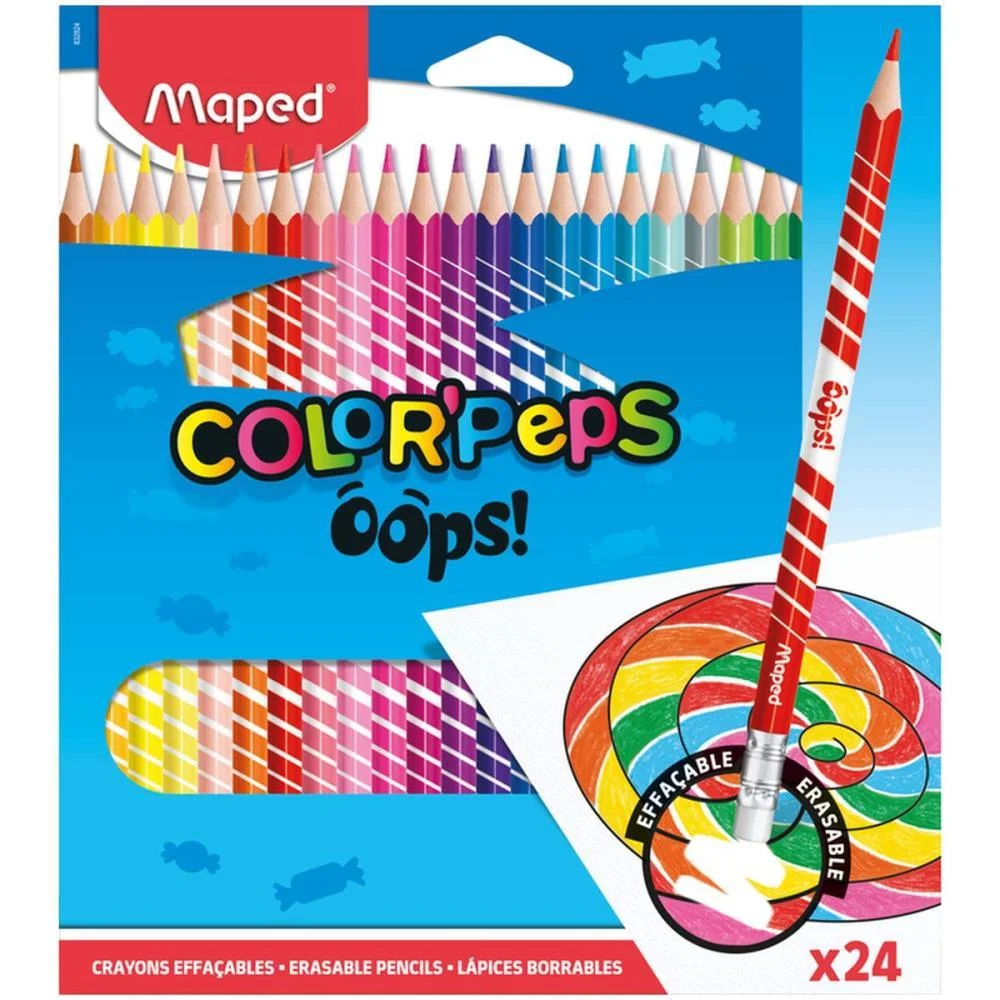 Lapis De Cor Triangular Color Peps Apagavel 24Cores Maped (Pct.c/03) - imagem 2