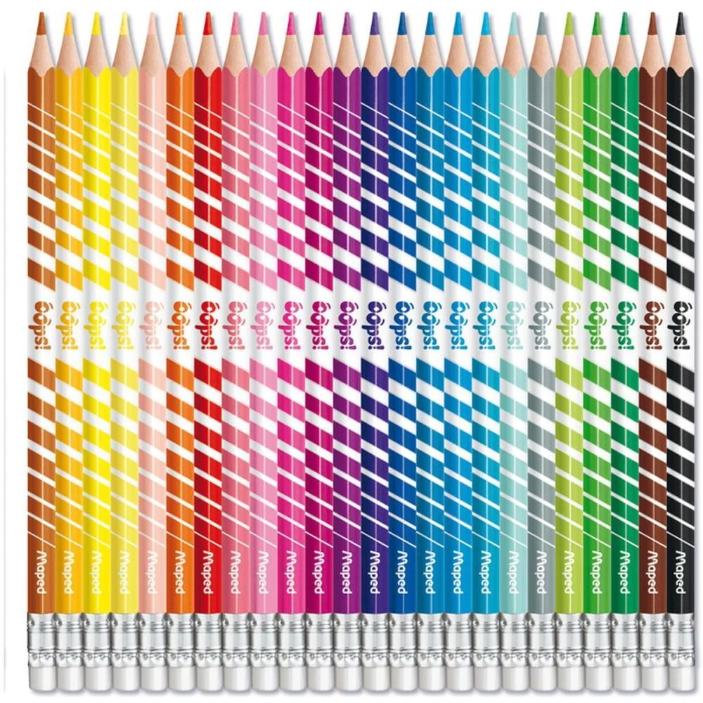 Lapis De Cor Triangular Color Peps Apagavel 24Cores Maped (Pct.c/03) - imagem 4