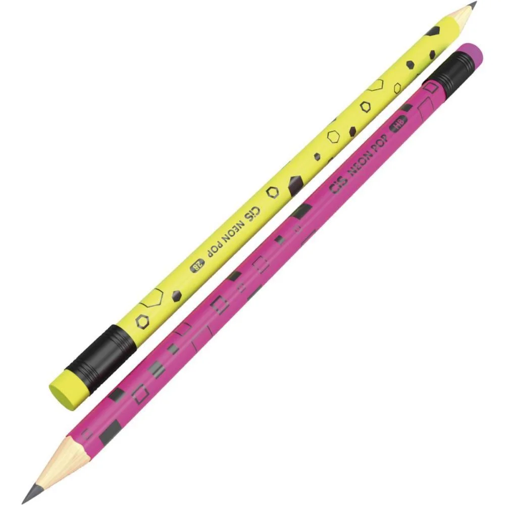 Lapis Preto Redondo Cis Neon Pop Hb 5 Cores Sertic (Pote-72) - imagem 4