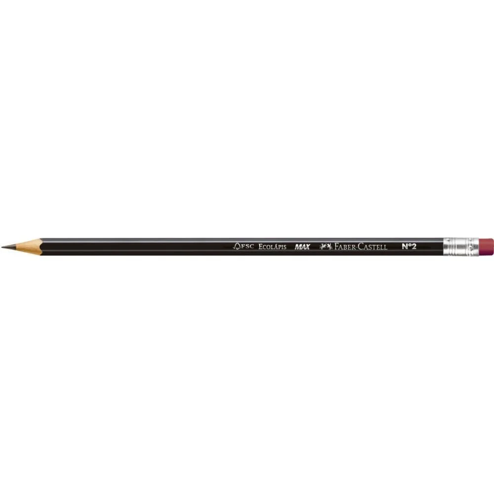 Lapis Preto Sextavado Ecolapis Max N.2 Preto Faber-Castell (Cx.c/144) - imagem 4
