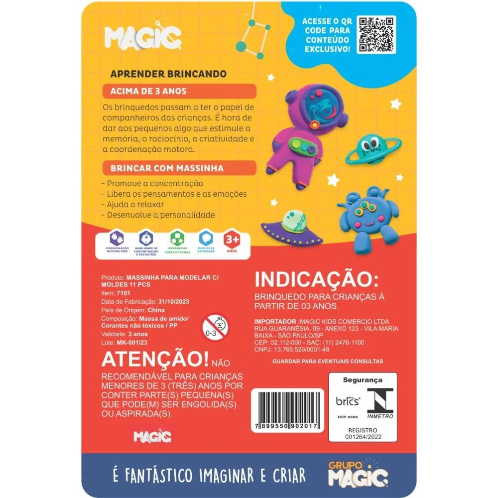 Massa Para Modelar Criativa Formas 11Pcs Molde E Brinque Magic Kids (Unidade) - imagem 4