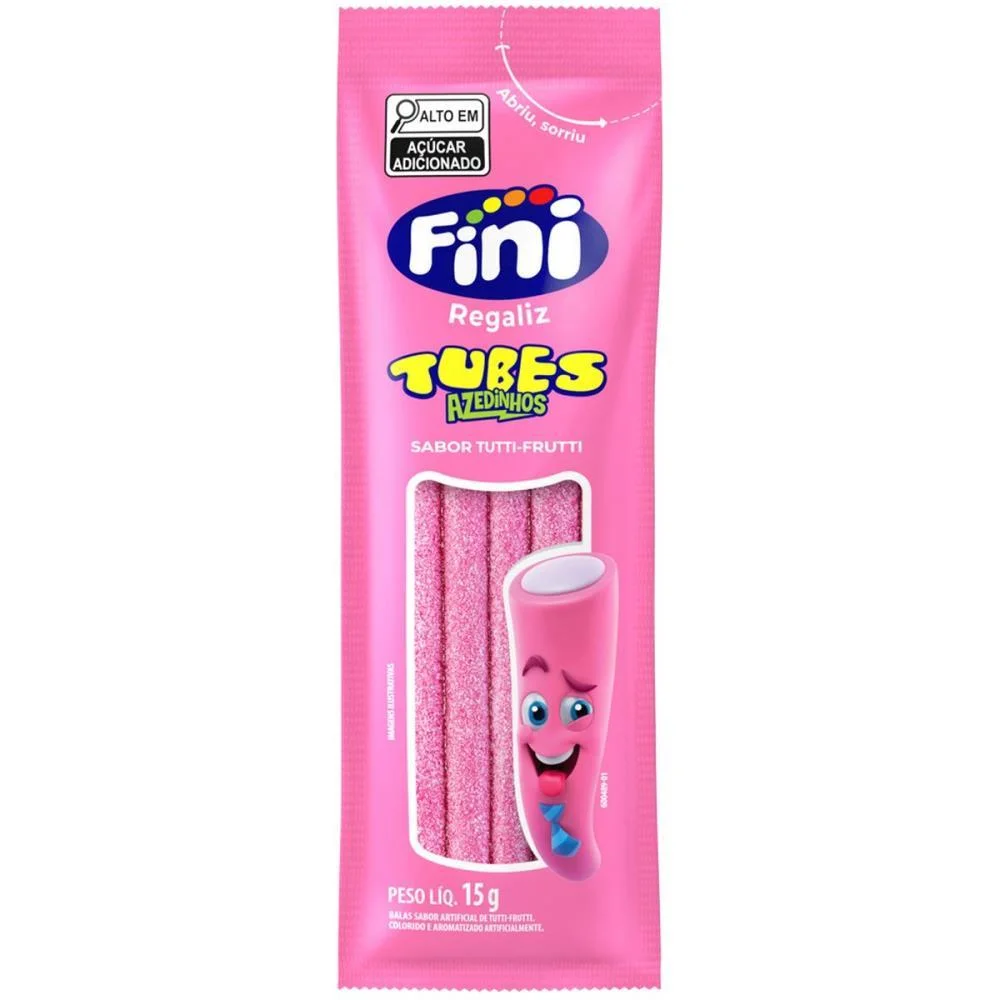 Doce Tubes Tutti Frutti Azedin.15G. Fini (Dp.c/12) - imagem 2