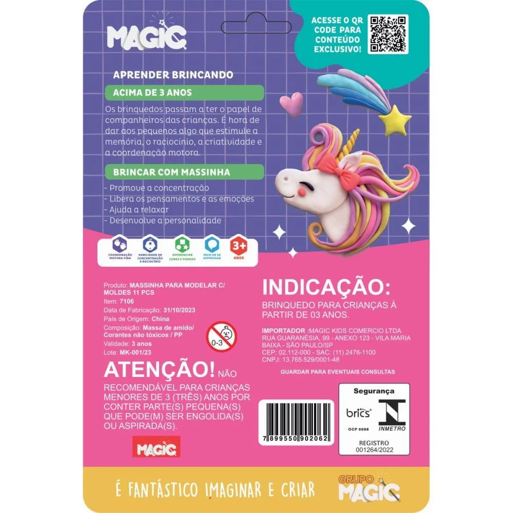 Massa Para Modelar Criativa Princesas 11Pcs Molde E Brinqu Magic Kids (Unidade) - imagem 4