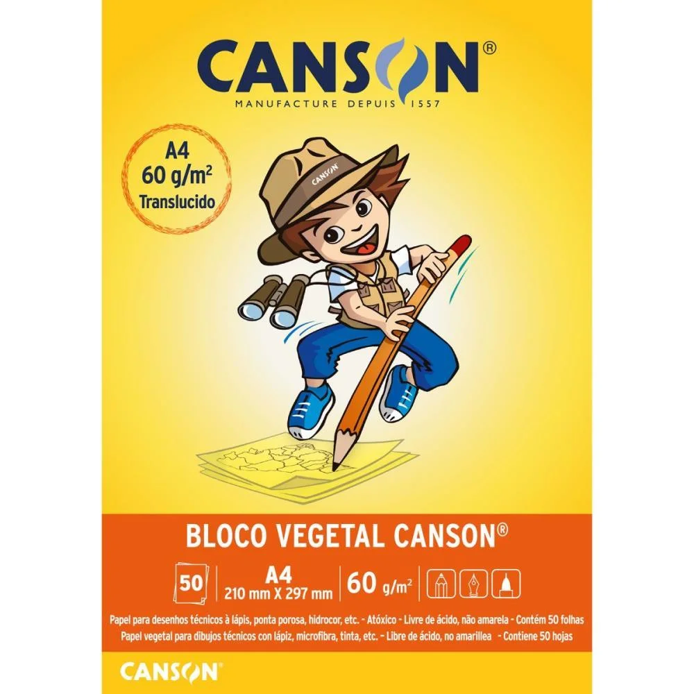 Papel Vegetal Escolar 50Fls A4 60G Canson (Pacote) - imagem 2