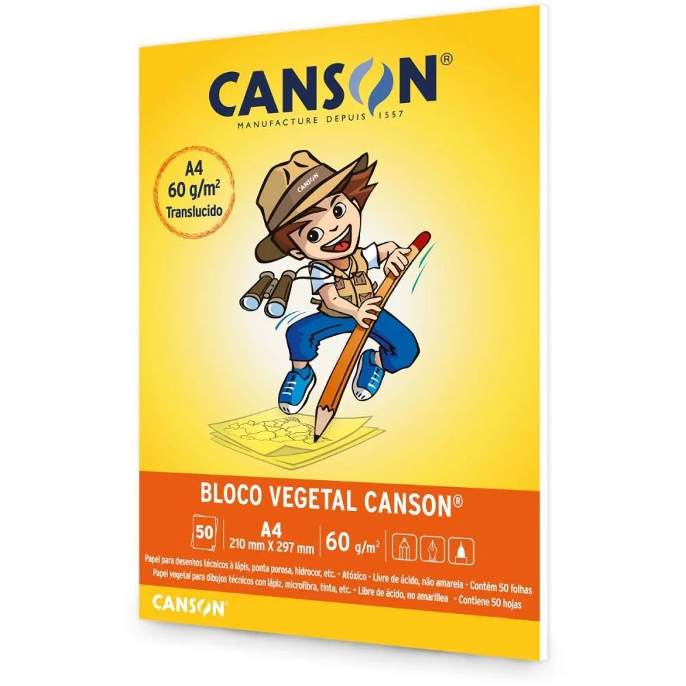 Papel Vegetal Escolar 50Fls A4 60G Canson (Pacote) - imagem 4
