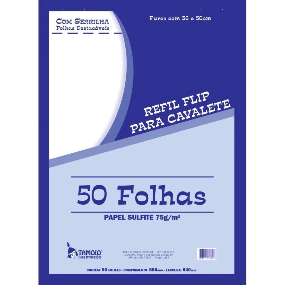 Papel Para Flip-Chart Serrilhado 64X88Cm 75G. 50Fls. Tamoio (Unidade) - imagem 2
