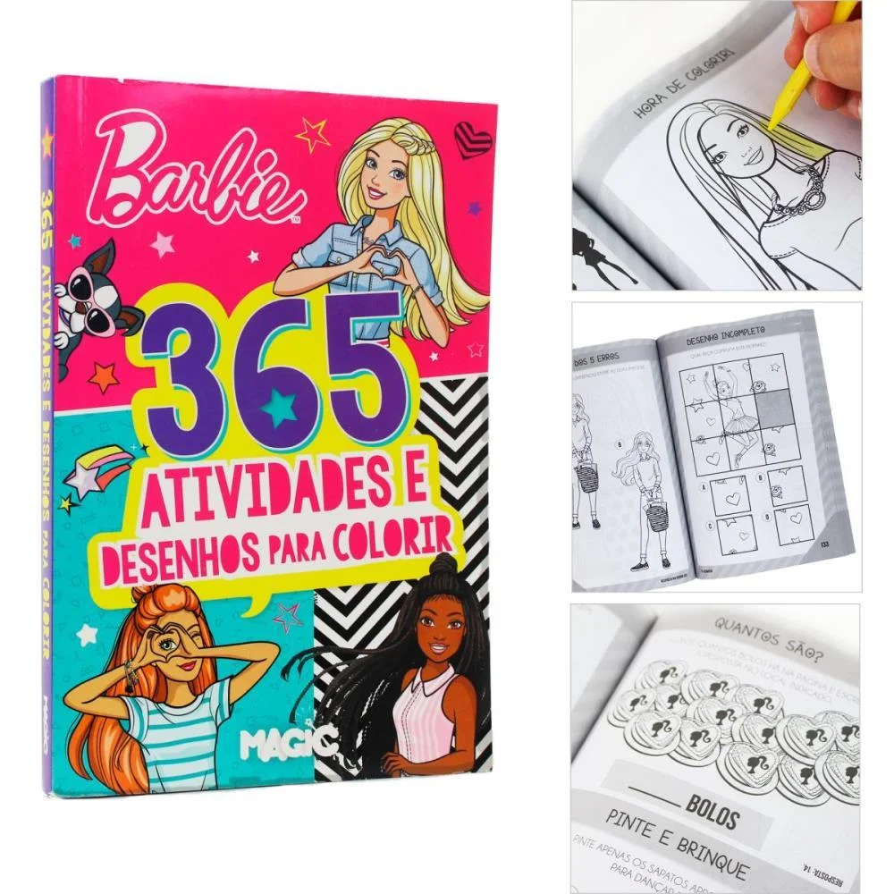 Livro Infantil Colorir 365 Atividades Barbie 288Pgs Magic Kids (Unidade) - imagem 2