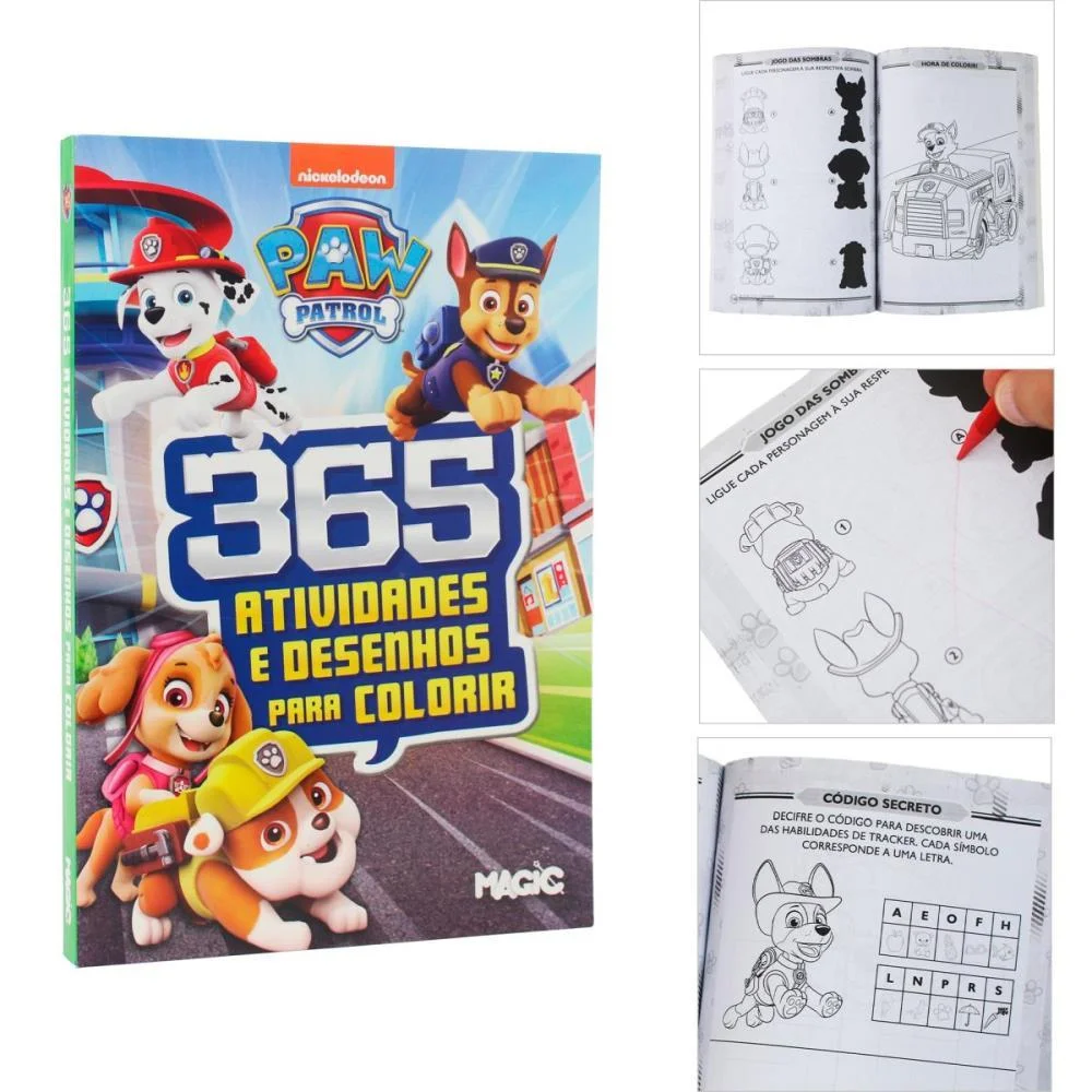 Livro Infantil Colorir 365 Atividades Patrulha Canina Magic Kids (Unidade) - imagem 7