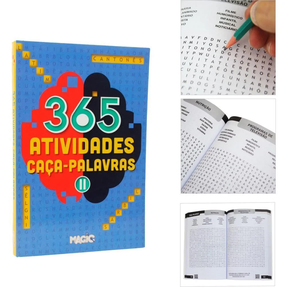 Livro Infantil Colorir 365 Atividades Caca-Palavras Magic Kids (Unidade) - imagem 3