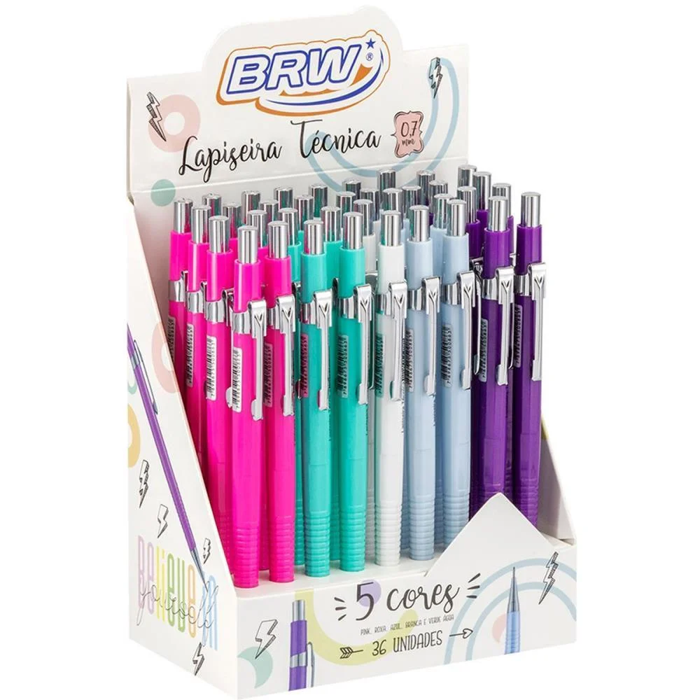 Lapiseira 0.7Mm Tecnica 5 Cores (S) Brw (Dp.c/36) - imagem 3