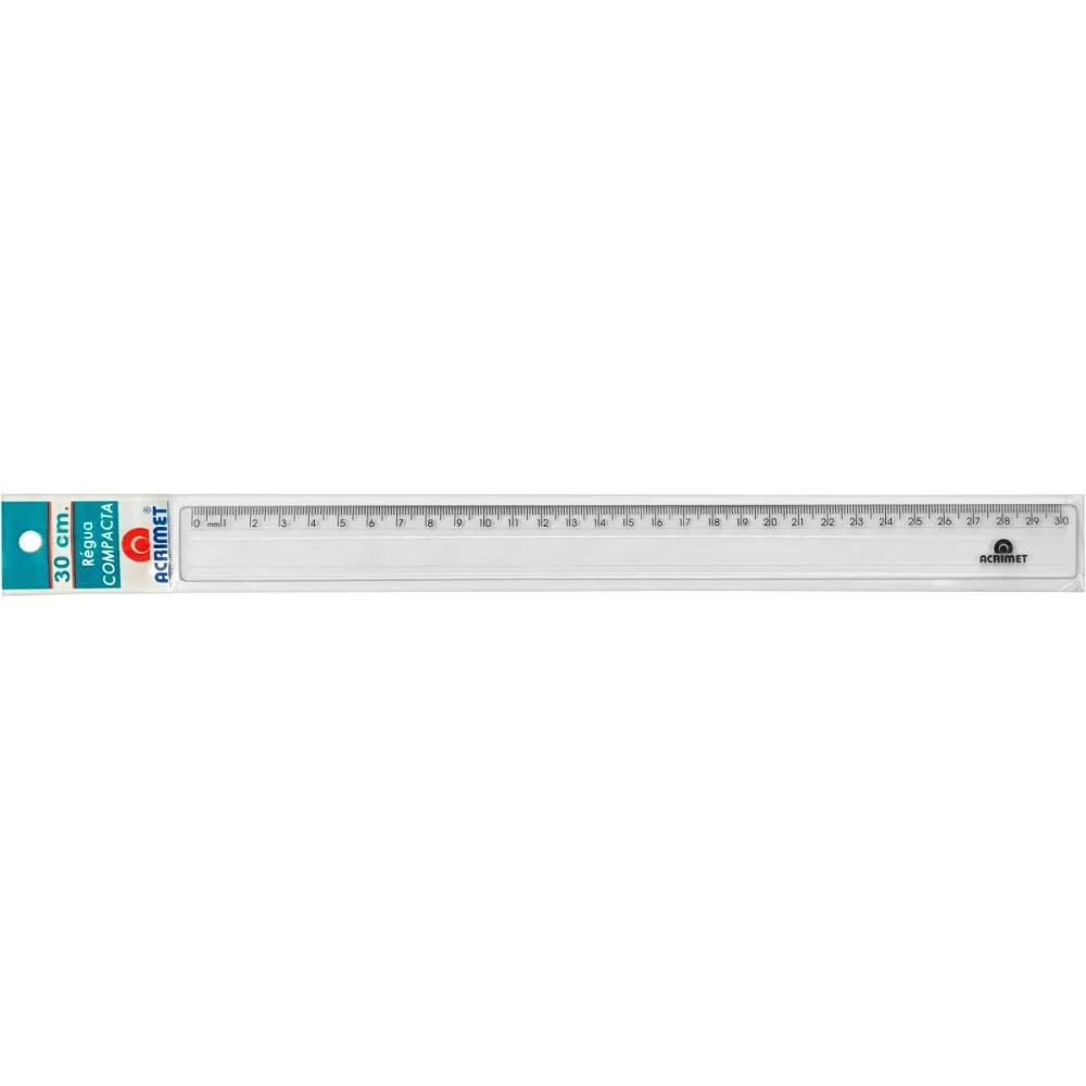 Regua De Poliestireno Compacta Cristal 30Cm Acrimet (Cx.c/24) - imagem 3