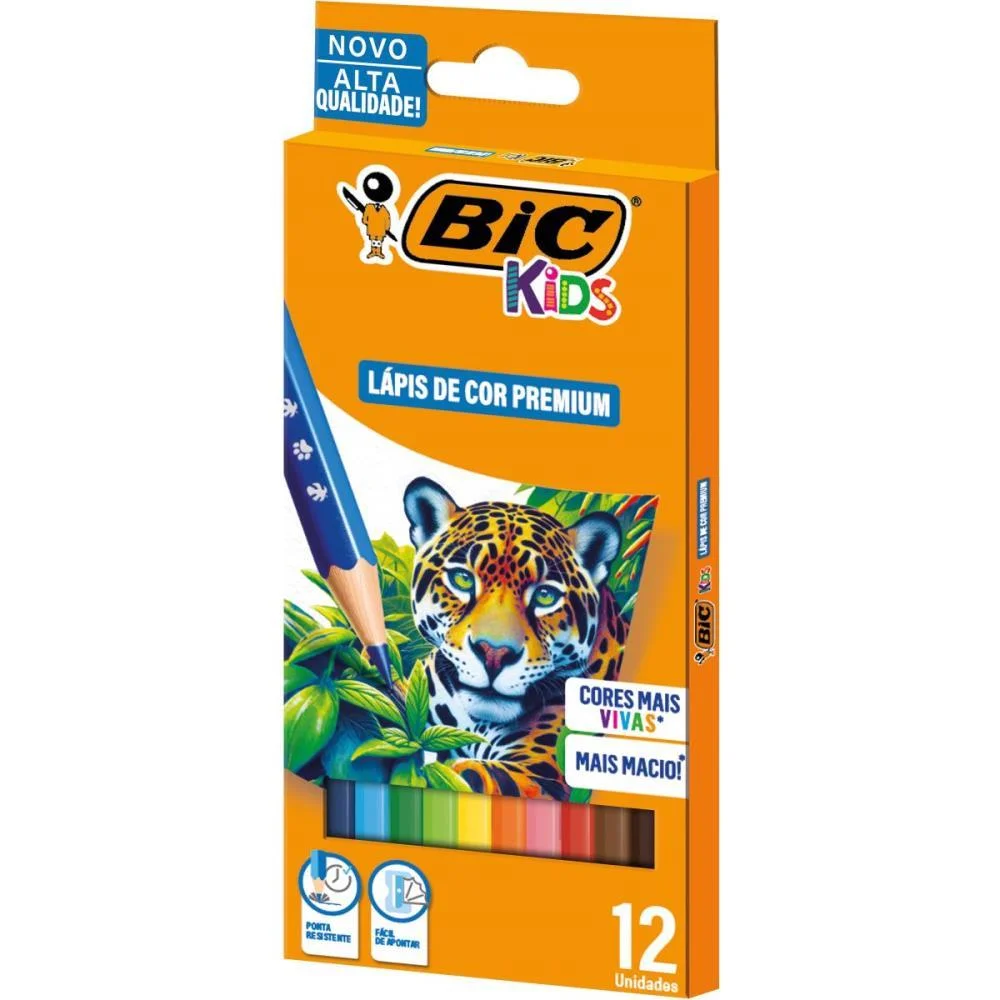 Lapis De Cor Sextavado Bic Kids Madeira 12 Cor. Bic (Pct.c/06) - imagem 2